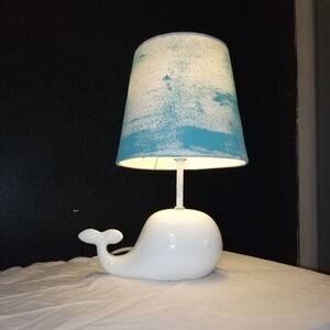 Whale Lamp with Blue Shade